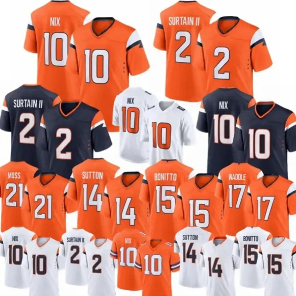 Denvers City Broncoss jesrey Bo Nix Courtland Sutton Broncosjesrey Jaylen Waddle - SitterJersey.com