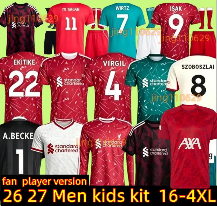 Liverpool Kit 25 26 27 Soccer Jerseys Mohamed Salah ISAK Wirtz Ekitike SZOBOSZLA - SitterJersey.com