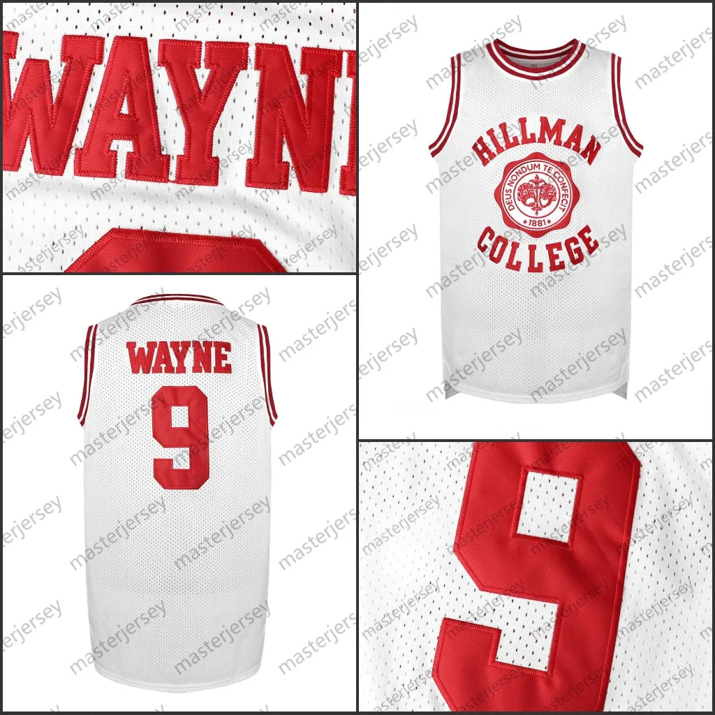 #9 WAYNE Men's Basketball Jersey Sweatshirt - Embroidered Movie Mesh Sleeveless - SitterJersey.com