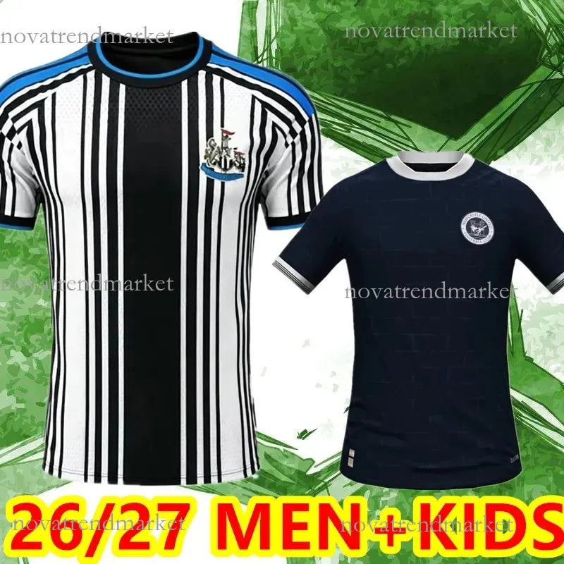 Newcastle 26 27 Football Shirt Black Children's Set Top BARNES BRONO G. Gordon I - SitterJersey.com