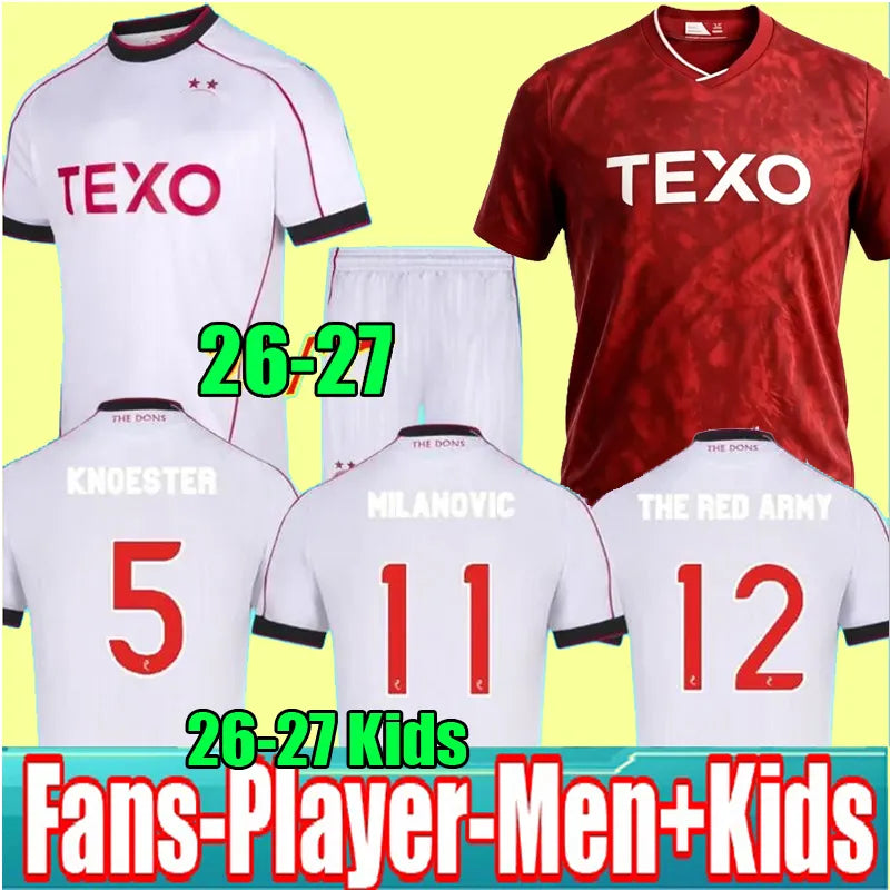 S-4XL 26 27 Aberdeen FC football shirt 2026 2027 Soccer Jerseys men Home Kit MIO - SitterJersey.com