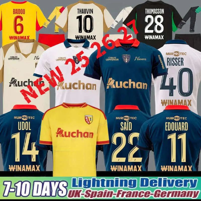 25 26 27 Home Away Maillot RC Lens Soccer Jerseys THIRD Saint-Barbe Special KAKU - SitterJersey.com