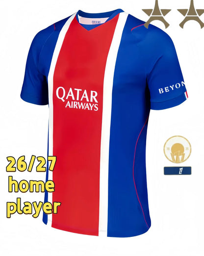 Psge jersey 26 27 DEMBELE HAKIMI BARCOLA NEVES ZAIRE EMERY DONNARUMMA MARQUINHOS - SitterJersey.com