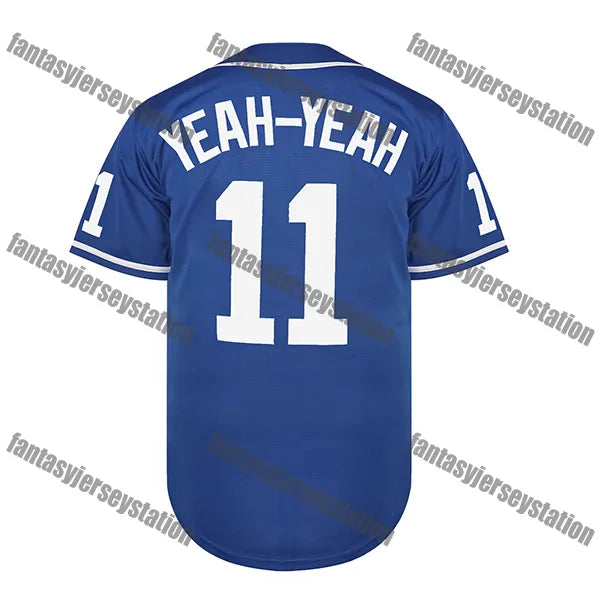 The Sandlot Baseball Jersey 11 Yeah-Yeah Blue Embroidered Baseball Sports Tops B - SitterJersey.com
