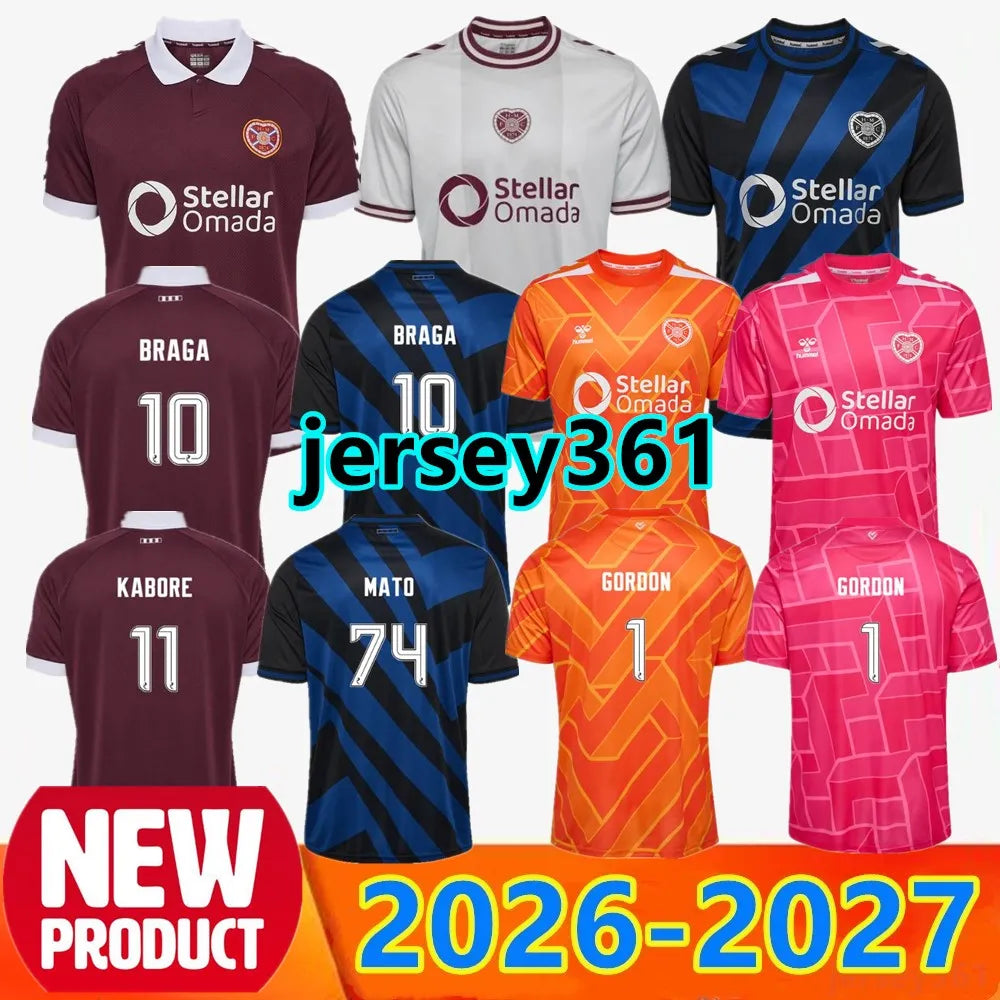 26 27 Heart of Midlothian Soccer Jerseys Hearts Home Fans BOYCE SHANKLAND DEVLIN - SitterJersey.com
