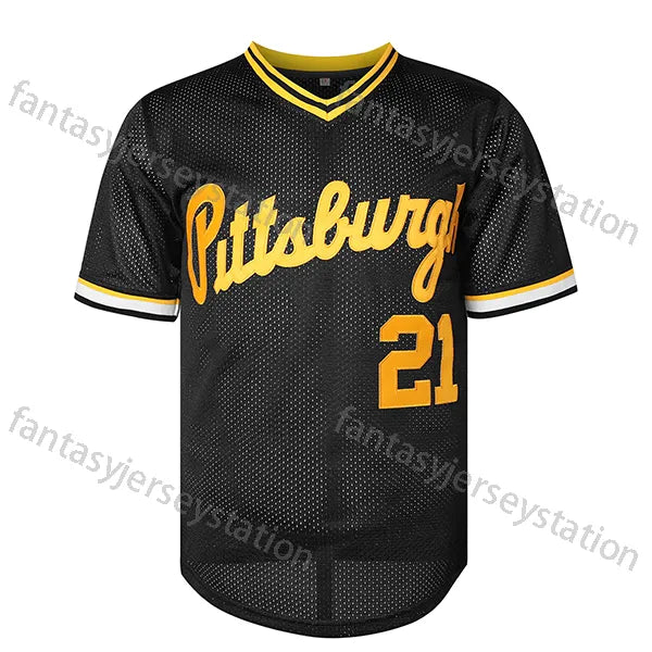 in stock mens polyester 21 black baseball jersey vneck polyester adult unisex cl - SitterJersey.com