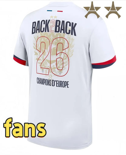 Psge jersey 26 27 DEMBELE HAKIMI BARCOLA NEVES ZAIRE EMERY DONNARUMMA MARQUINHOS - SitterJersey.com