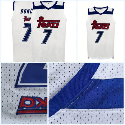 Men's Breathable #7 V-Neck Embroidered Basketball Jersey , Stretchy Polyester Ta - SitterJersey.com