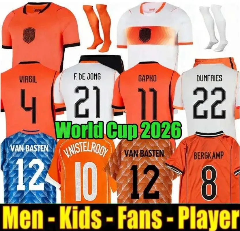 2026 Netherlands Dutch jersey Holland world cup retro Soccer Jersey Bergkamp ROB - SitterJersey.com