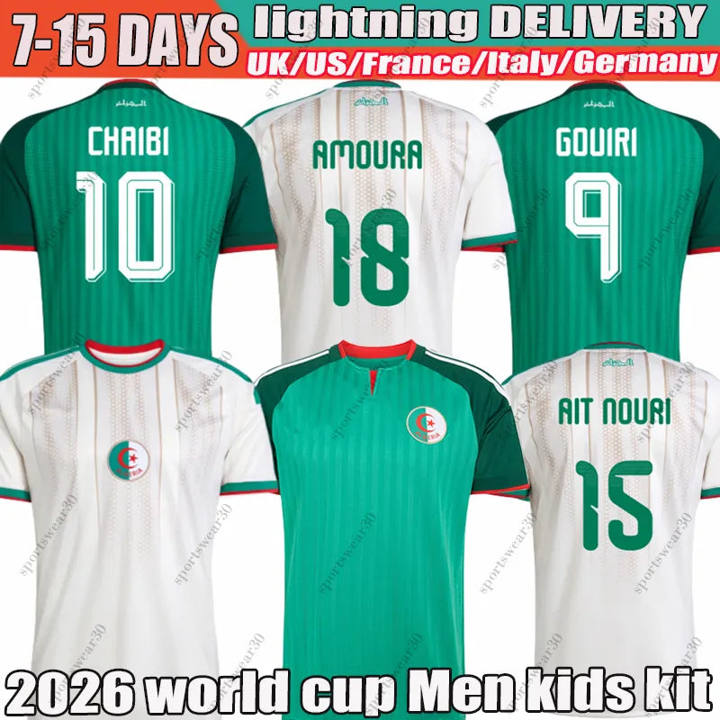 Algeria worldcup 2026 Maza Ait-Nouri Gouiri Amoura Hadj Moussa Soccer Jerseys Bo - SitterJersey.com