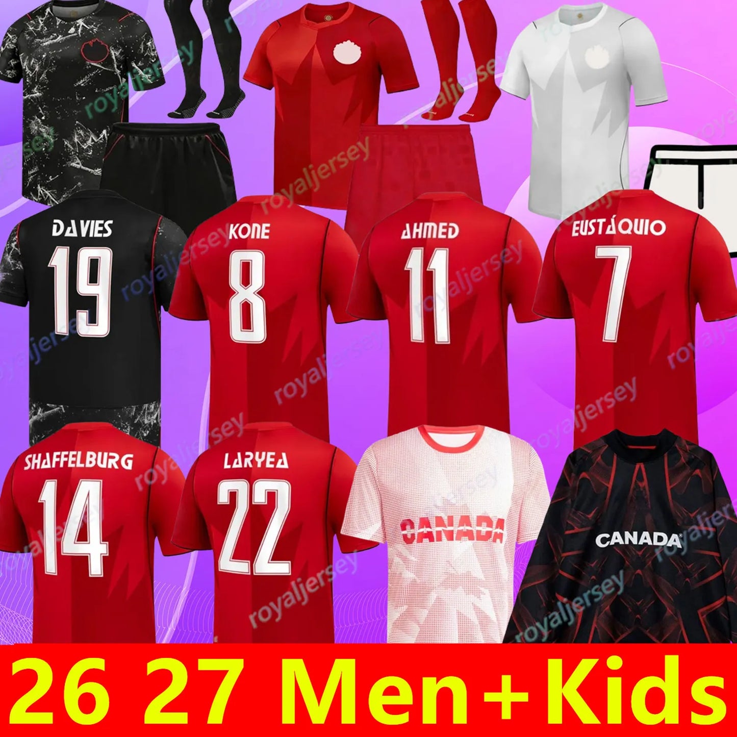 canada soccer jersey 2026 World Cup J.DAVID DAVIES LARIN 26 27 CAVALLINI MILLAR  - SitterJersey.com