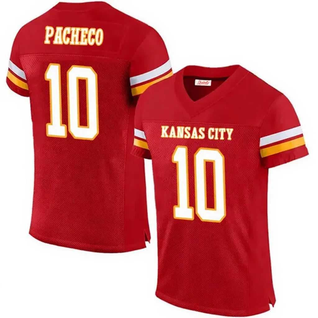 IN STOCK Mens 7 Orange Embroidered Elway Polyester Football Jersey, V-Neck Short - SitterJersey.com