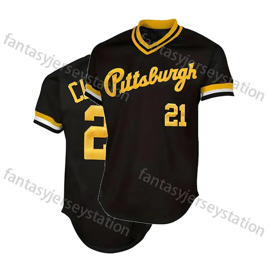 in stock mens polyester 21 black baseball jersey vneck polyester adult unisex cl - SitterJersey.com