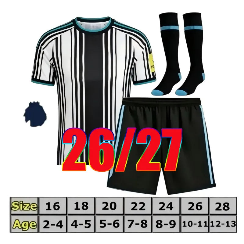 Newcastle 26 27 Football Shirt Black Children's Set Top BARNES BRONO G. Gordon I - SitterJersey.com