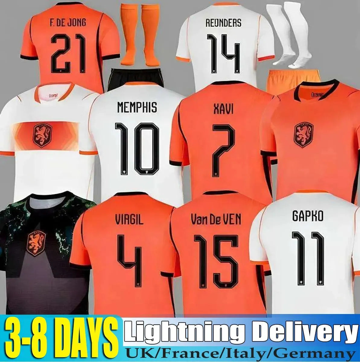 Netherlands Jersey 2026 Netherlands Jersey 2026 World Cup Dutch National Nederlands Elftal Soccer Jerseys F. JONG DE LIGT 26 27 Holland Football Shirt XAVI Kids Kit Retro1988 2010 2012 2008 - SitterJersey.com