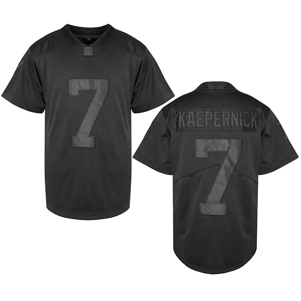 Comfy Letter and Number 7 Embroidery KAEPERNICK Short Sleeve V-Neck Football Jer - SitterJersey.com