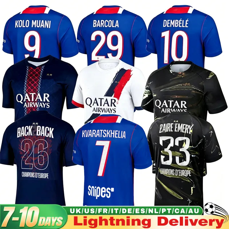 26 27 psges jersey KOLO MUANI BARCOLA DEMBELE maillot PSGE soccer shirts ZAIRE E - SitterJersey.com
