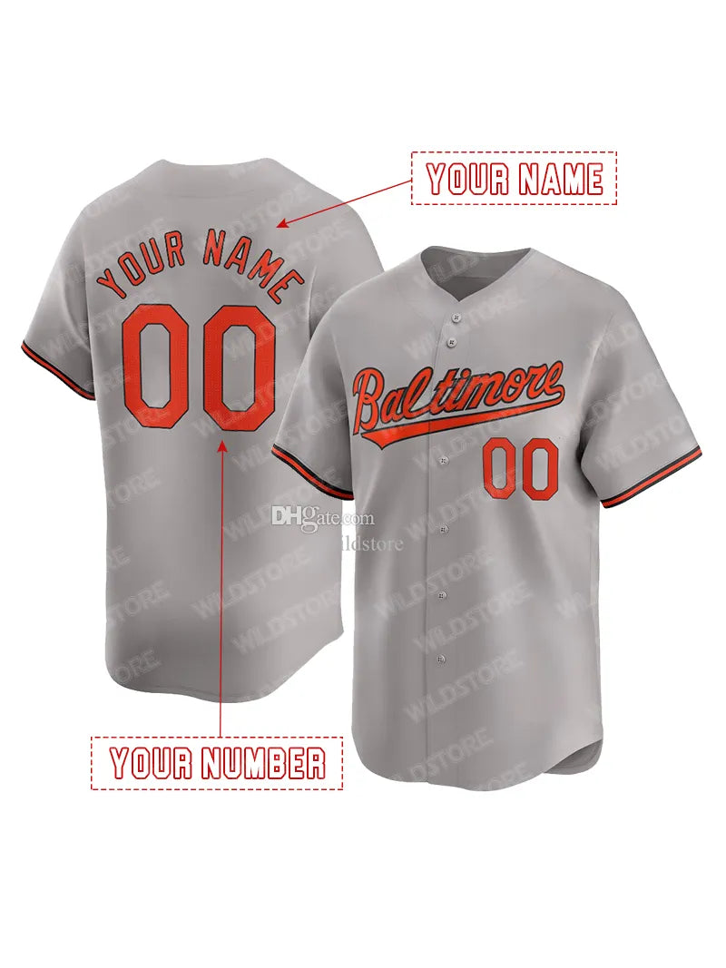 Orange Baltimo Re Baseball Jerseys Men's Sewing Embroidery High Quality In Stock - SitterJersey.com