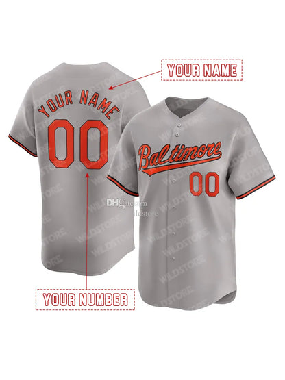 Orange Baltimo Re Baseball Jerseys Men's Sewing Embroidery High Quality In Stock - SitterJersey.com