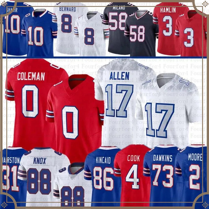 DJ Moore Josh Allen Dalton Kincaid Keon Coleman Football Jersey Khalil Shakir Da - SitterJersey.com