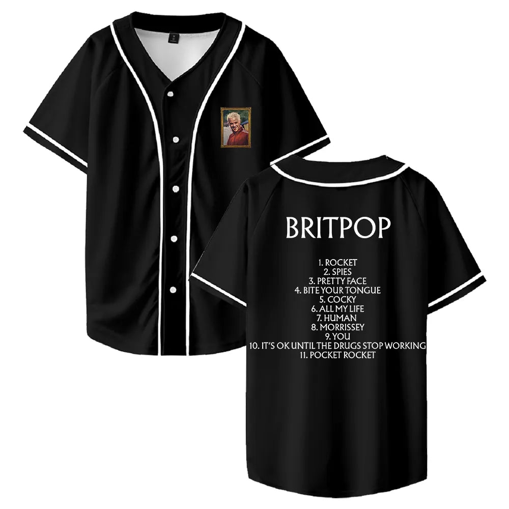 Men's #5 Embroidered Baseball Bench Jersey - V-Neck, Short Sleeve, Polyester Spo - SitterJersey.com