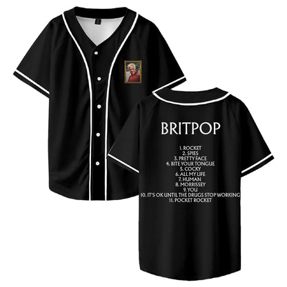 Men's #5 Embroidered Baseball Bench Jersey - V-Neck, Short Sleeve, Polyester Spo - SitterJersey.com