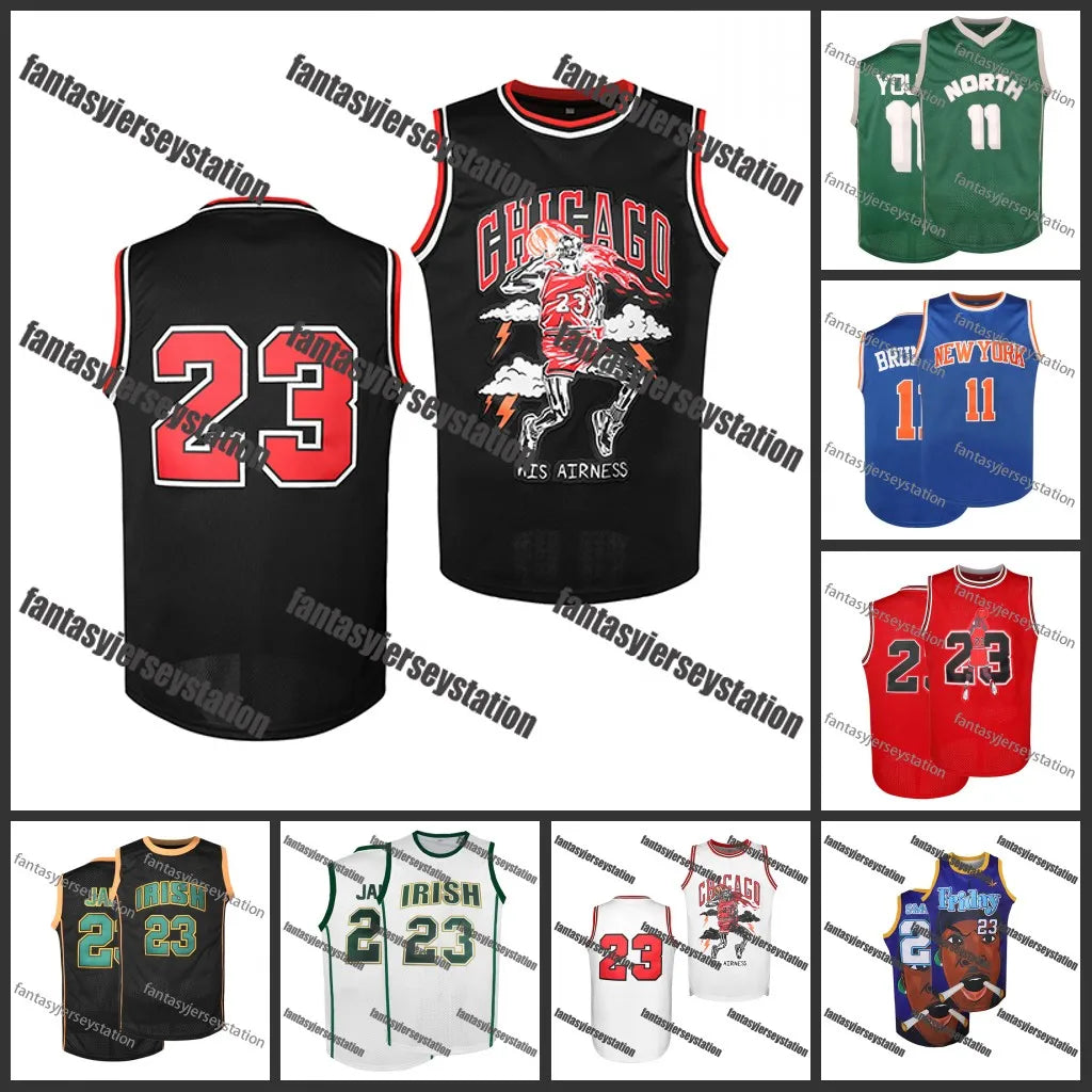 Men's Red Basketball Jerseys Chicagoes 23 Black Hip Hop Fashion Embroidered Stit - SitterJersey.com