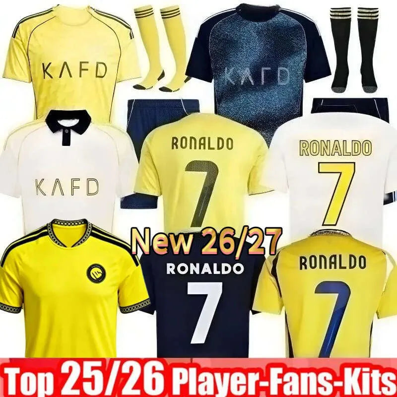 2025 2026 Al Nassr FC Soccer Jerseys Ronaldo CR7 25 26 27 Home Away Third Gonzal - SitterJersey.com