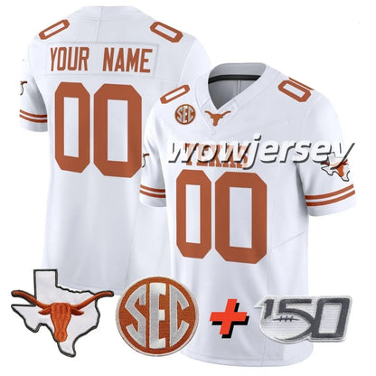 2026 Texas Longhorns Arch Manning Football Jersey Derrek Cooper Ryan Wingo Trevo - SitterJersey.com