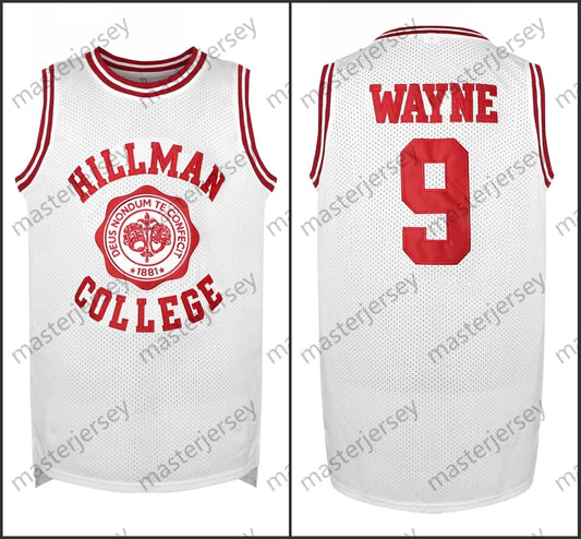 #9 WAYNE Men's Basketball Jersey Sweatshirt - Embroidered Movie Mesh Sleeveless  - SitterJersey.com