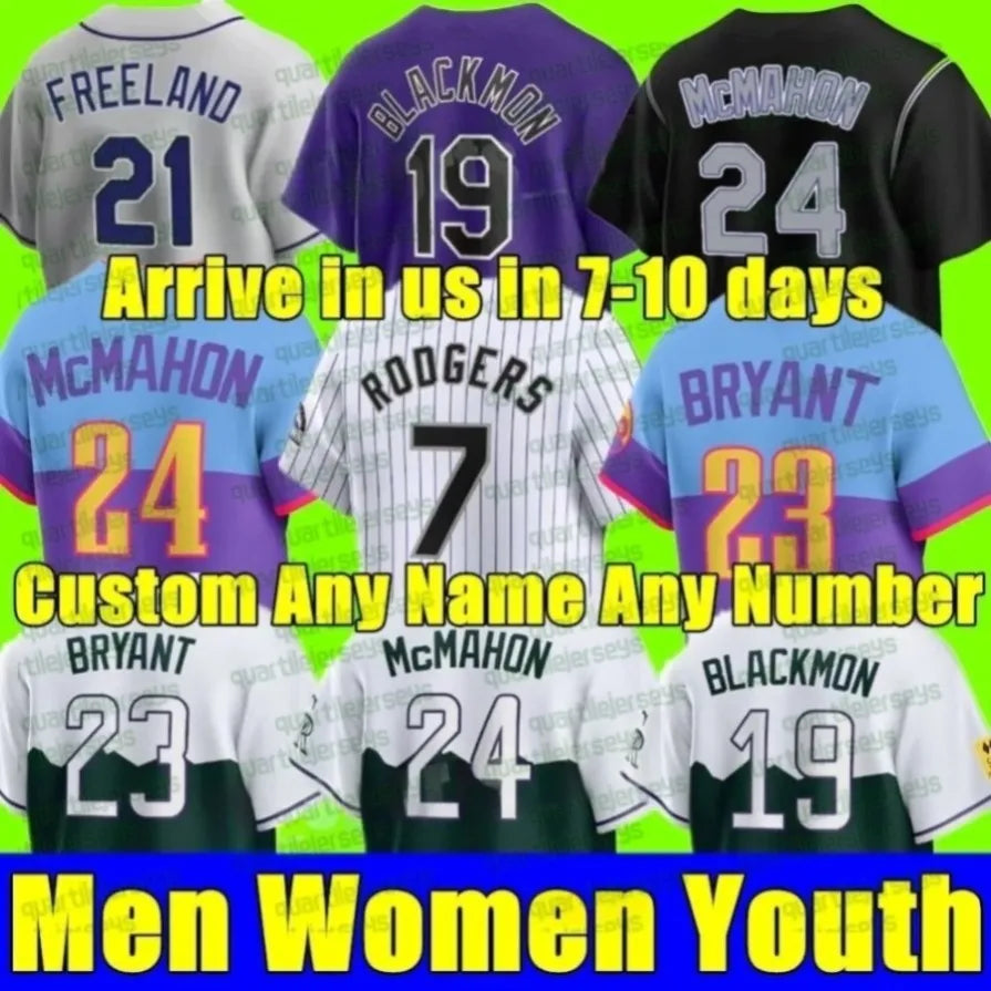 S-4XL 2024 Custom Kris Bryant Jersey Wilson Randal Grichuk Connor Joe Charlie Bl - SitterJersey.com