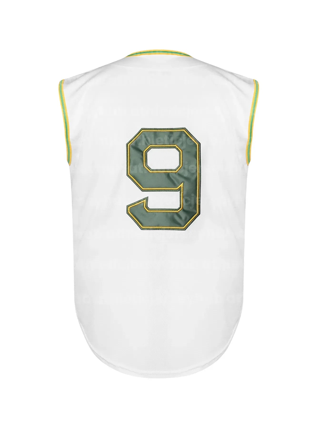 Men's Oakland Letter and Number 9 Embroidered V-Neck Baseball Jersey, Sporty But - SitterJersey.com