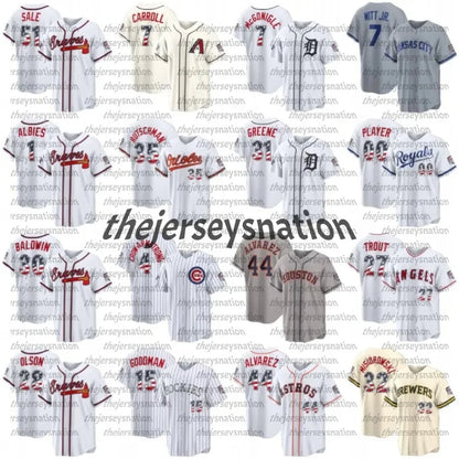 All-Star USA250 250th Ronald Acuna Jr. Braves Baseball Jersey 1 Ozzie Albies Spe - SitterJersey.com
