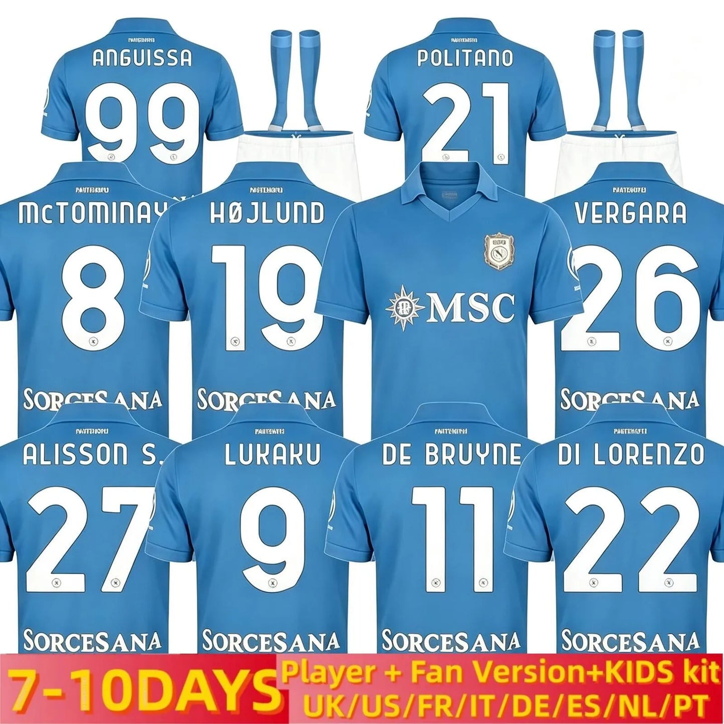 centenary DE BRUYNE SSC napooli 26 27 soccer jerseys LUKAKU Napless KVARATSKHELI - SitterJersey.com