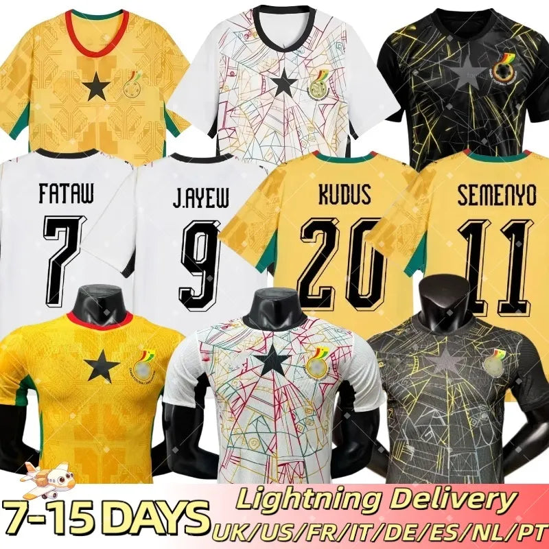 ghana jersey 2026 worldcup J.AYEW A.AYEW KUDUS SEMENYO WILLIAMS soccer jersey PA - SitterJersey.com