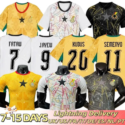 ghana jersey 2026 worldcup J.AYEW A.AYEW KUDUS SEMENYO WILLIAMS soccer jersey PA - SitterJersey.com