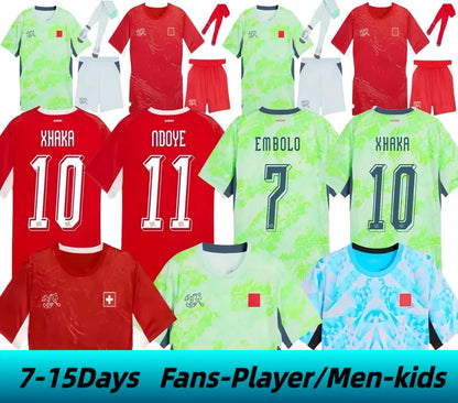 Switzerland National Team World Cup Soccer Jerseys ELVEDI AKANJI ZAKARIA SOW RIE - SitterJersey.com