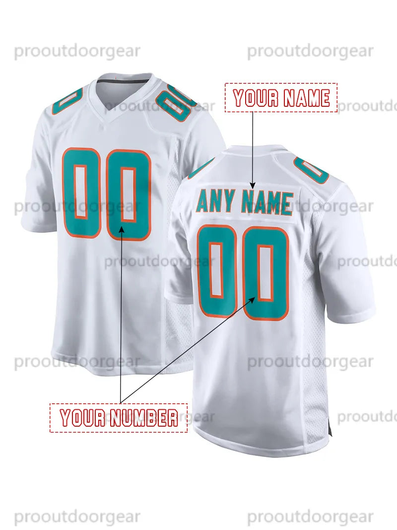 Custom Football Jersey Marino Hill Waddle Huntley Tagovailoa Thompson Achane Foo - SitterJersey.com