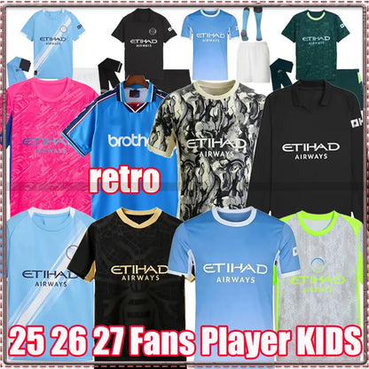 Soccer Jersey Man City 25 26 27 Man Citys HAALAND FODEN Soccer Jersey DONNARUMMA DOKU MARMOUSH GVARDIOL DE BRUYNE NICORetro ManchesterS City26 27 Football Shirt Man Kids Retro - SitterJersey.com