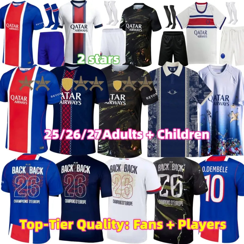 25 26 27psgeJersey O.Dembele D.DOUE KVARATSKHELIA Football JerseysVITINHA JOAON  - SitterJersey.com