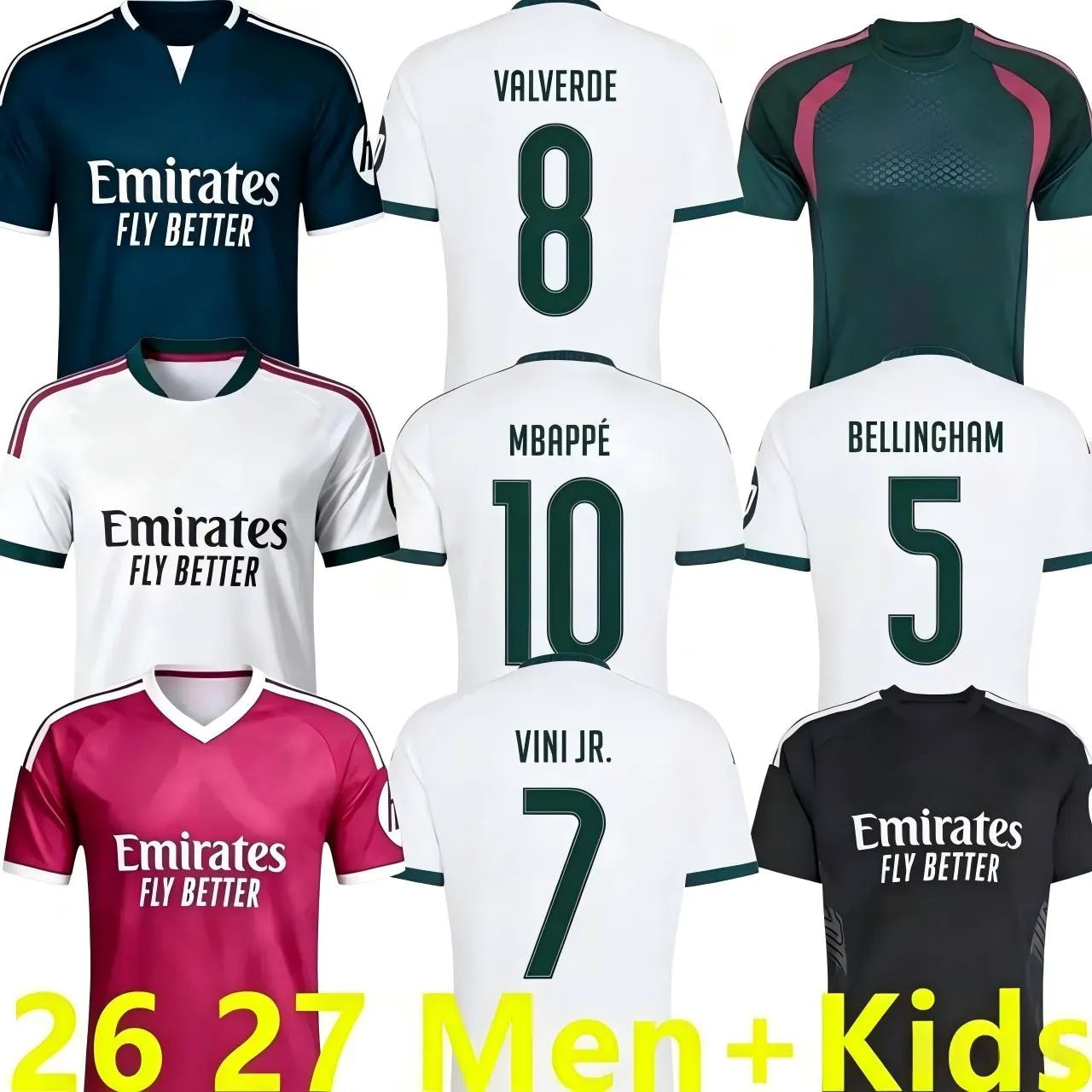 Reals MAdriD 2026 2027 BELLINGHAM VINI JR MBAPPE soccer jerseys 26 27 RealsMAdri - SitterJersey.com