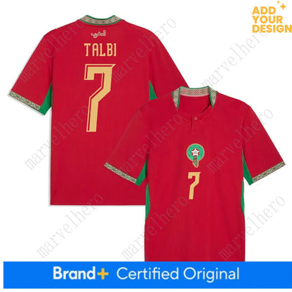 25 26 Morocco Soccer T Shirt NO10 Brahim HAKIMI ZIYECH Player Youth Sport Footba - SitterJersey.com