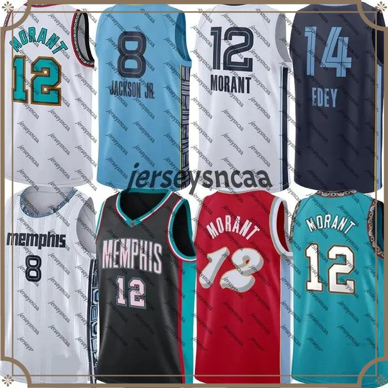 25 26 MEM Ja Morant Basketball Jerseys Grizzliess Jaren jr Zach Edey Jaylen Well - SitterJersey.com