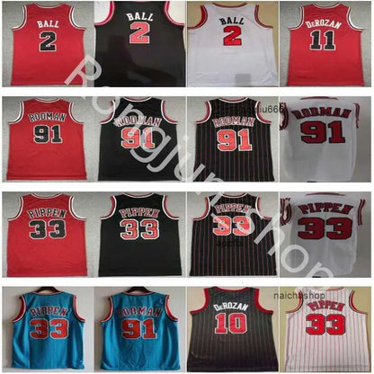 Men's Red Basketball Jerseys Chicagoes 23 Black Hip Hop Fashion Embroidered Stit - SitterJersey.com