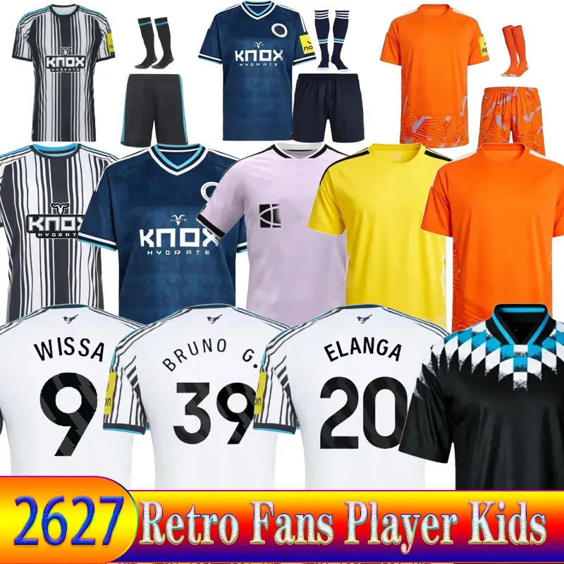 Newcastle 26 27 Football Shirt Black Children's Set Top BARNES BRONO G. Gordon I - SitterJersey.com