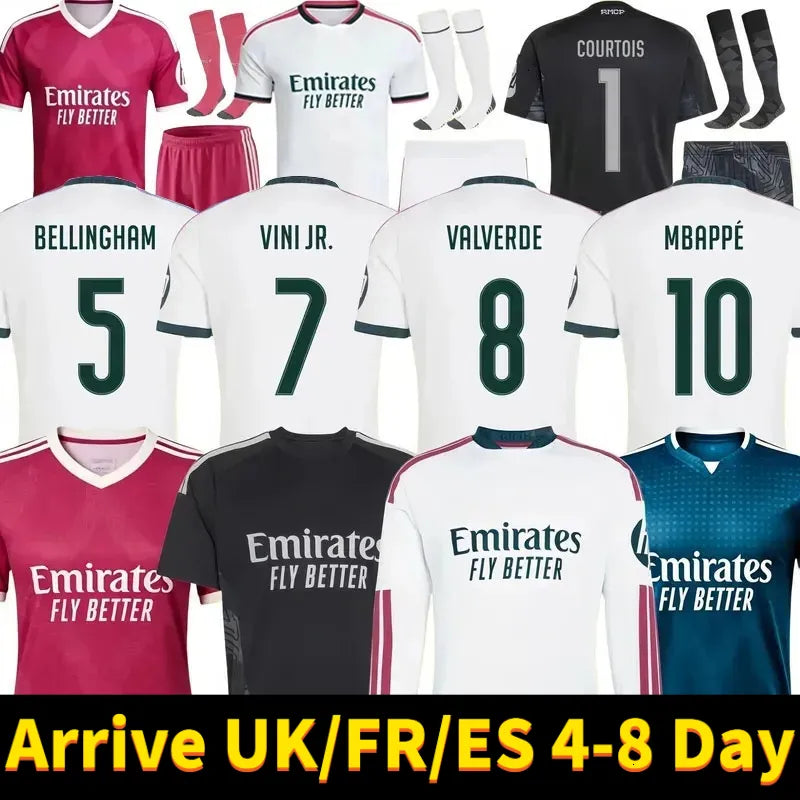 Mbappe Soccer Jersey MBAPPE Soccer Jerseys BELLINGHAM Chandal VINI JR Children Football Shirt Top Valverde Endrick RODRYGO CAMAVINGA Camiseta Jersey Kids Kits 26 27 Reals MAdriD - SitterJersey.com