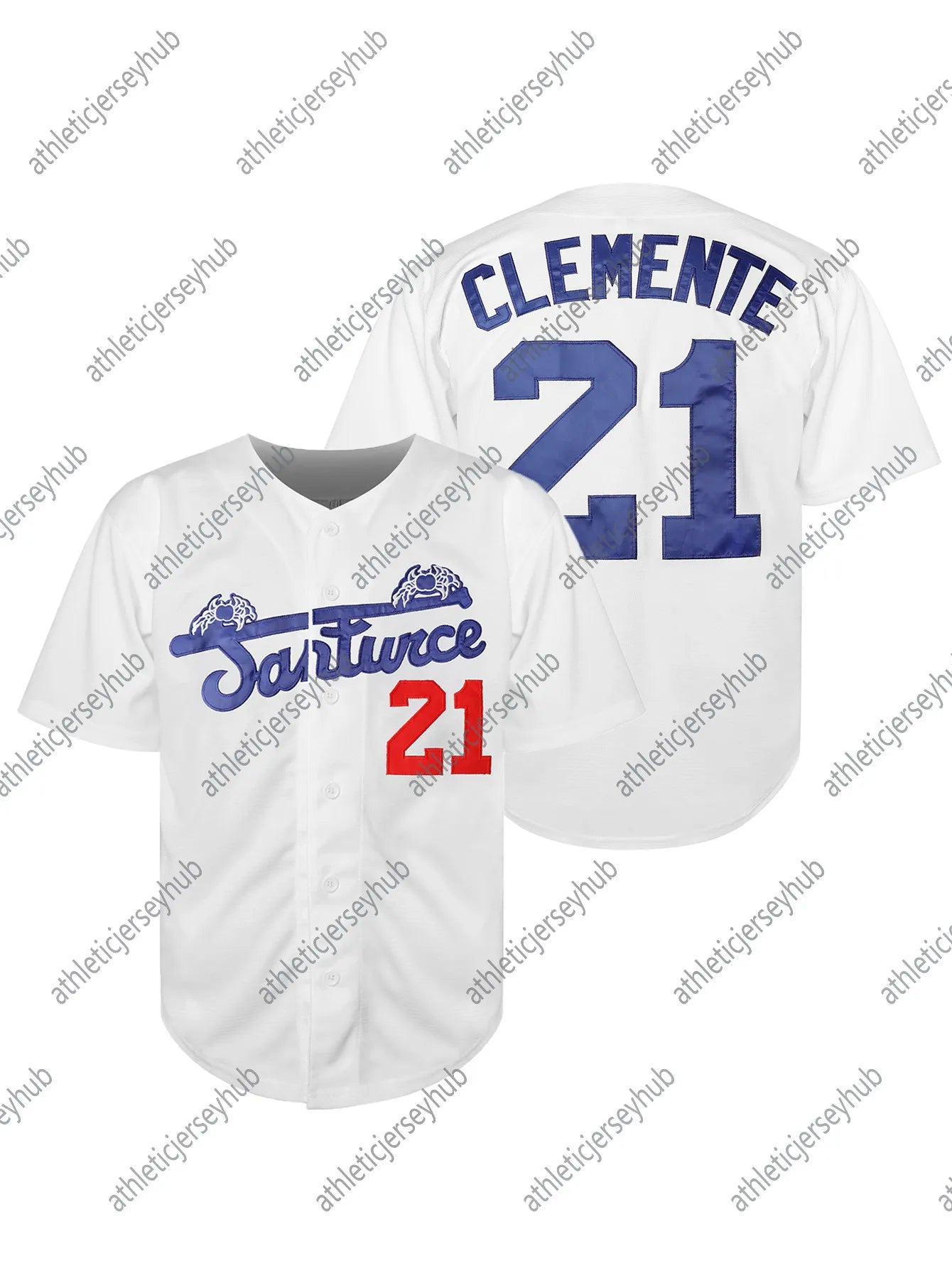 21 Clemente Jersey Jerseys baseball Jerseys White Embroidery For Training And Co - SitterJersey.com