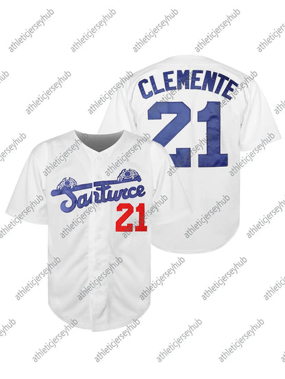 21 Clemente Jersey Jerseys baseball Jerseys White Embroidery For Training And Co - SitterJersey.com