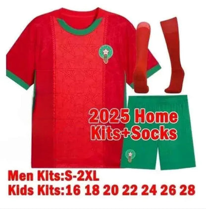 25 26 Morocco Soccer T Shirt NO10 Brahim HAKIMI ZIYECH Player Youth Sport Footba - SitterJersey.com