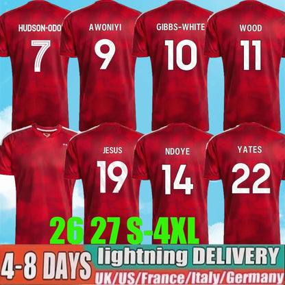 Nottinghams 26 27 Forests soccer jerseys I.JESUS WOOD Hudson-Odoi AWONIYI JOTA Y - SitterJersey.com